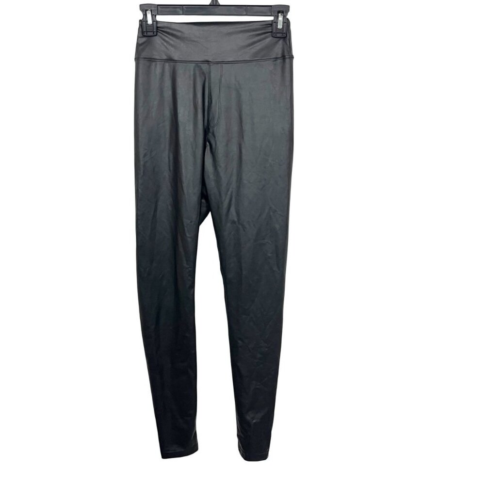 Offline Aerie Black Faux Leather Pull On Skinny Fit Leggings High Rise MEDIUM